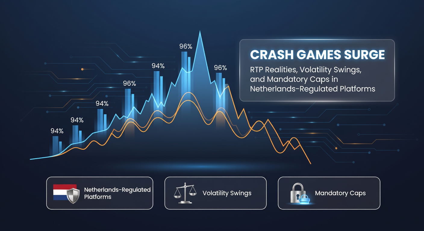 Grafiek met een stijgende multipliercurve in een crash game, typisch voor Nederlandse online platforms, met een rode crashlijn die plots daalt