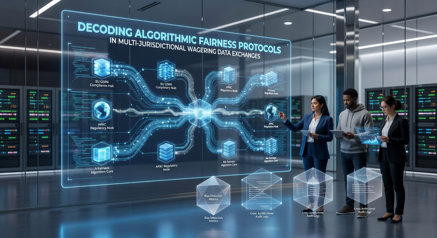 Visualisatie van data-uitwisseling tussen verschillende jurisdicties met algoritmische protocollen voor eerlijkheid in weddenschappen