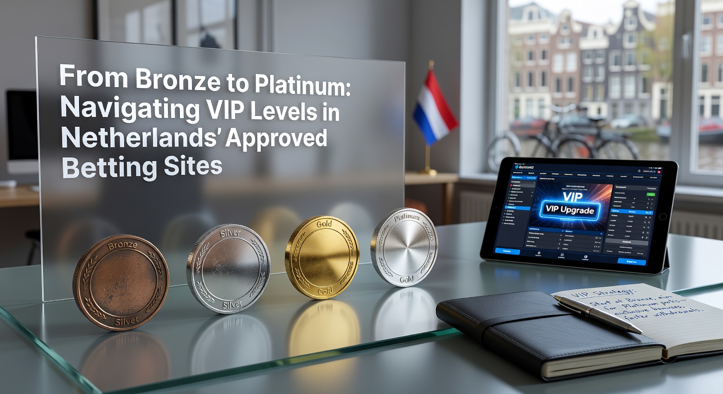 Overzicht van VIP-niveaus van brons tot platina op een Nederlands gelicentieerde betting site, met grafiek van progressie en beloningen