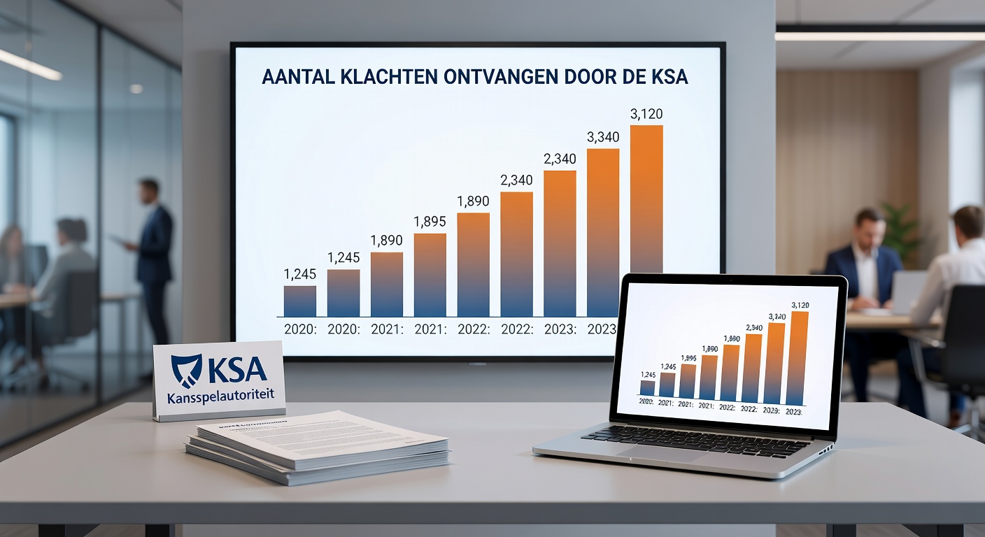 Grafische weergave van het KSA-regelwerk voor hybride mobiele apps, met iconen voor sportweddenschappen, live dealers en compliance checks in de Nederlandse context
