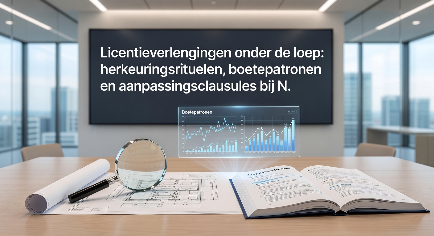 Grafiek met boetepatronen en licentieverlengingsdata van KSA, illustrerend trends in overtredingen en aanpassingen bij Nederlandse kansspelbedrijven
