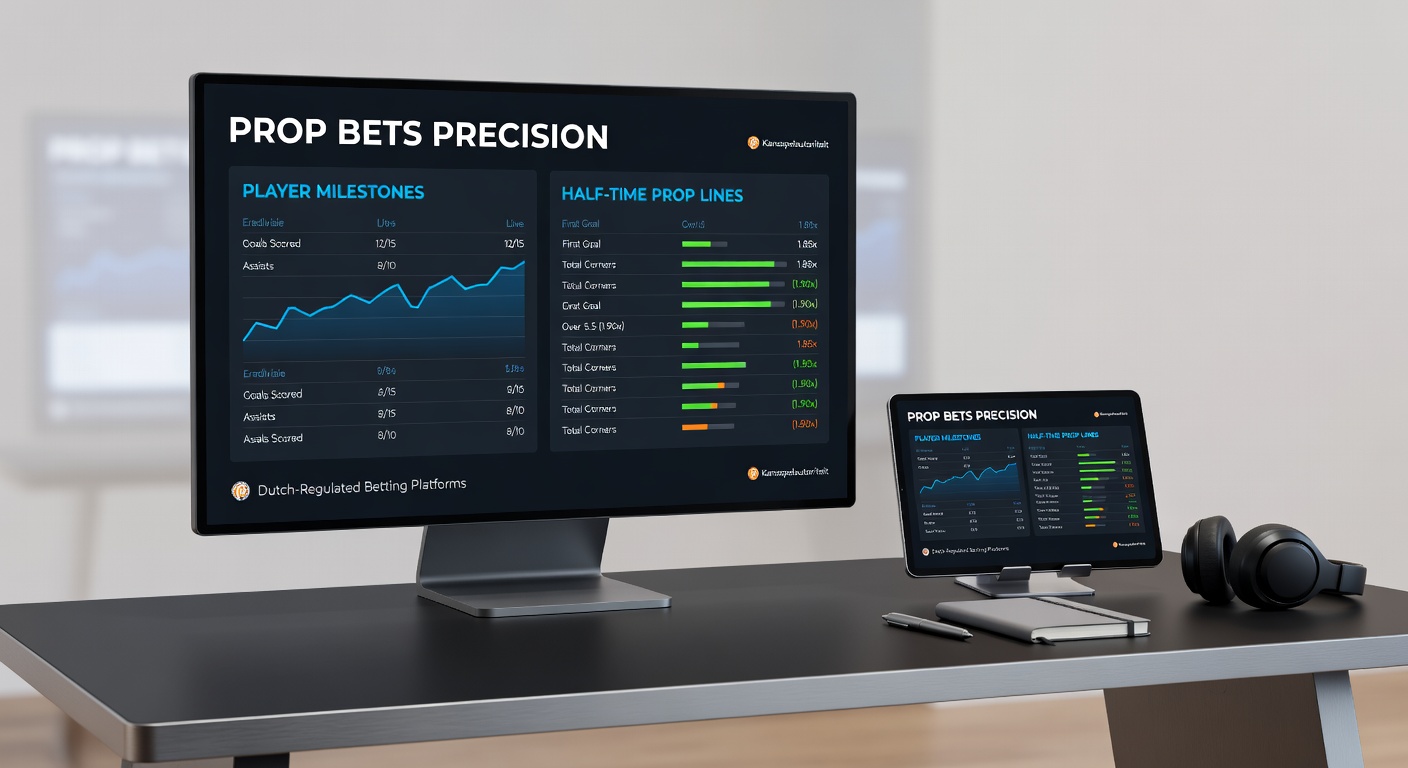 Schermafbeelding van halftime prop lines op een mobiel Nederlands betting platform, met odds voor spelerprestaties en mijlpalen in de rustfase van een voetbalmatch