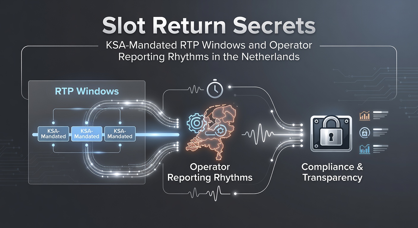 Grafiek met RTP-curves en KSA-rapportagevensters voor Nederlandse online slots, illustrerend fluctuaties over tijd